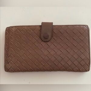 Bottega Veneta Brown Intrecciato Leather Wallet